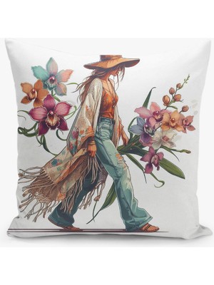 Filamente Bohem Desen Çift Taraflı Dijital Baskı Kırlent Kılıfı (Bohem Cushion Cover)