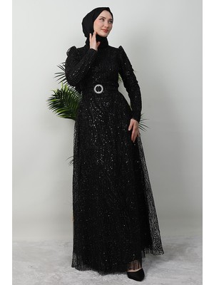 Giza Store Nilda Simli Abiye Bordo