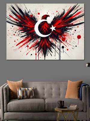 Kartal ve Türk Bayrağı Dekoratif Tablo