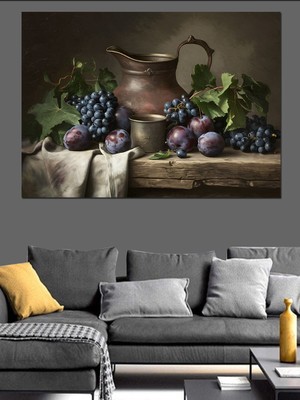 Klasik Natürmort Meyve Resmi Dekoratif Tablo
