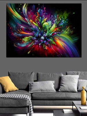Soyut Renk Patlaması Dekoratif Tablo