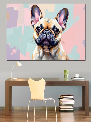 Şirin Fransız Bulldog Portresi Dekoratif Tablo