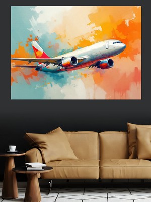 Bulutlar Arasında Uçak Yolculuğu Dekoratif Tablo