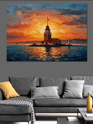 Kız Kulesi Gün Batımı Dekoratif Tablo