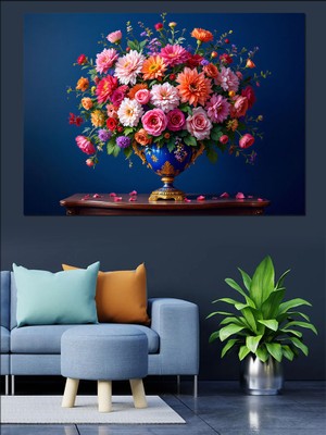 Renkli Çiçek Aranjmanı Dekoratif Tablo