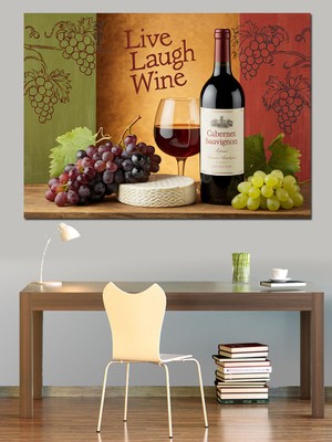 Şarap ve Üzüm Keyfi Dekoratif Tablo