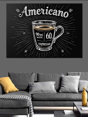 Retro Americano Kahve Posteri Dekoratif Tablo