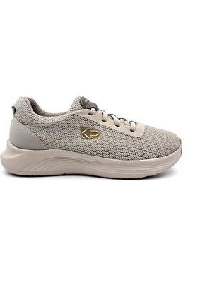 King Paolo K5174 Memory Foam Lastikli Kadın Yürüyüş Günlük Bej Spor Ayakkabı