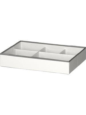 Ikea Jattebjörn Bölmeli Kutu Beyaz-Gri 50x35x9 Cm 40573214