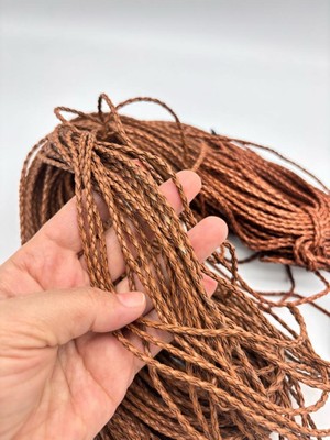 Angel Çanta Aksesuar Deri Tüp Örgü 3 Mm 1 Metre Taba Renk