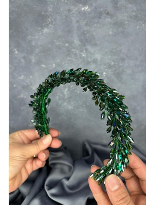 Yeşil Salba Gelin Kına Tacı ve Saç Türban Aksesuarı