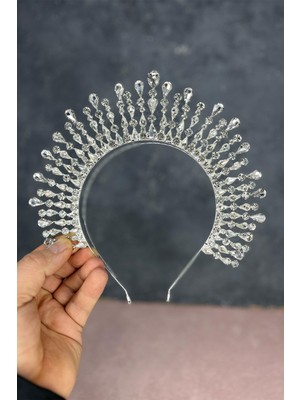 Gümüş Ayas Yüksek Parti Gelin Kına Tacı