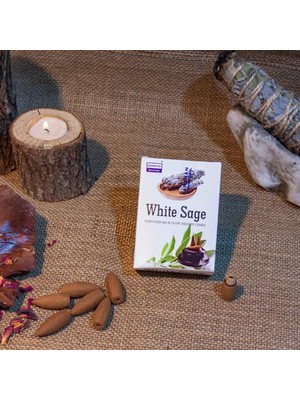 White Sage Kokulu Geri Akış Cones Tütsü