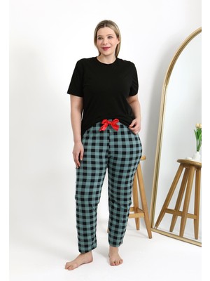Akbeniz Kadın Pamuklu Büyük Beden Alt Pijama 27557 Turkuaz