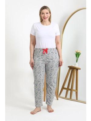 Akbeniz Kadın Pamuklu Büyük Beden Alt Pijama 27558 Gri