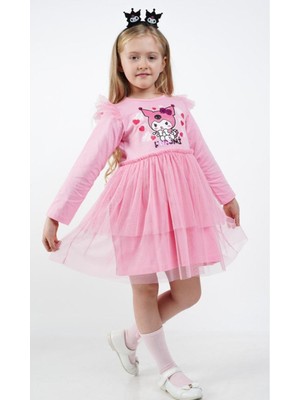 Cantoy Kız Çocuk Kuromi Tül Detaylı Elbise