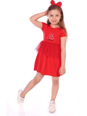 Toontoy Kız Bebek Cup Cake Nakışlı Elbise
