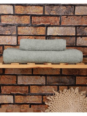 Lady Sunna 2 Parça %100 Pamuklu Soft Lüx Banyo Havlu Seti Yeşil