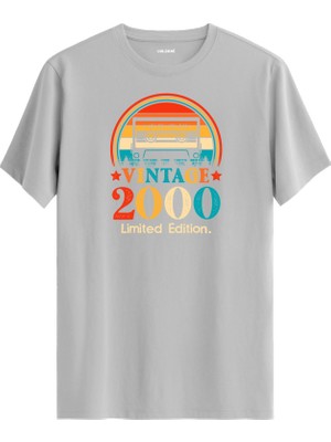 Colermi Vintage T-Shirt Gri - Mixtape 2000 Doğum Günü Hediyesi