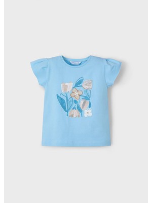 Mayoral Yazlık Kız Çocuk Baskılı T-Shirt - Bebe Mavi