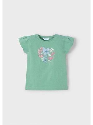 Mayoral Yazlık Kız Çocuk Baskılı T-Shirt - Yeşil