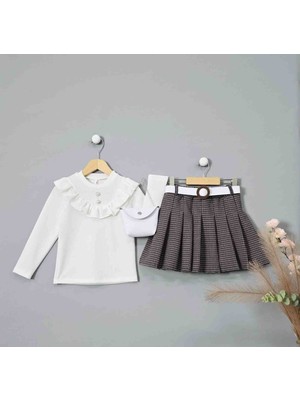 Bellarose Girls Kız Çocuk Pile Etek Takım Çanta ve Kemerli