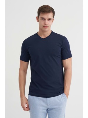 Caz 4624 Stn. V Süprem T-Shırt - Cazador - Lacivert - M
