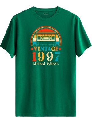 Colermi  Vintage T-Shirt Yeşil - Mixtape 1997 - Doğum Günü Hediyesi