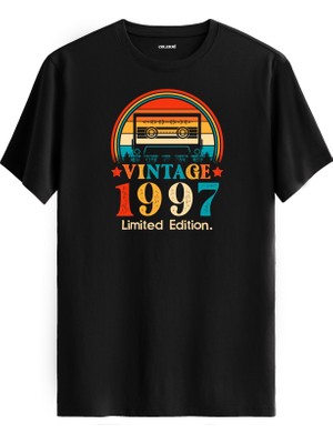 Colermi  Vintage T-Shirt Siyah - Mixtape 1997 - Doğum Günü Hediyesi