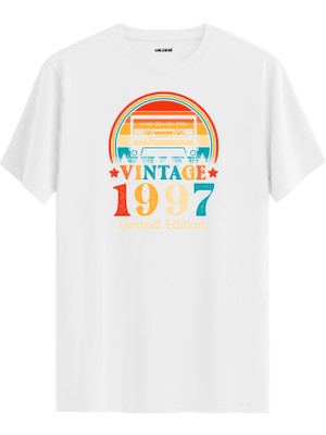 Colermi  Vintage T-Shirt Beyaz - Mixtape 1997 - Doğum Günü Hediyesi