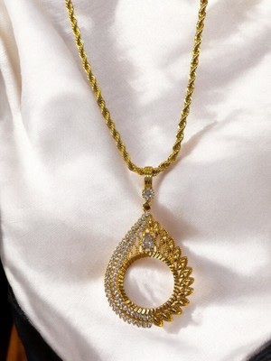 Polo Steel Bennu Yarım Altın Çerçeveli Kolye (Altın Kaplama)