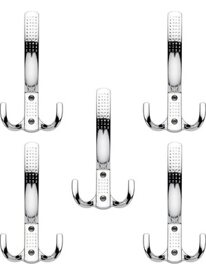 5 Adet Noktalı Portmanto Vestiyer Dolap Mobilya Kapak Askısı Zamak Krom Askı 14  cm