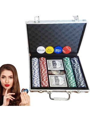 Wolawood Profesyonel Poker Seti – 200 Çipli, Metal Çantalı, 2 Deste Iskambil Kağıtlı, Zarlı, Özel Üretim Lüks Casino ve Texas Hold’em Oyun Takımı Premium Seri