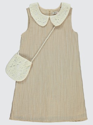 Civil Girls Kız Çocuk Elbise 6-9 Yaş Bej