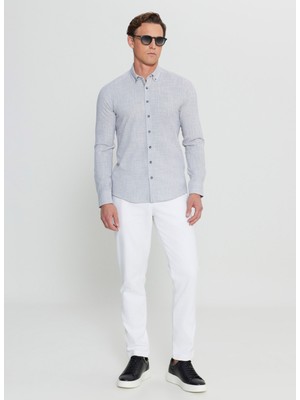 Altınyıldız Classics Slim Fit Düğmeli Yaka Antrasit Erkek Gömlek ACE020252168_ATR