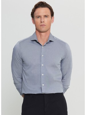 Altınyıldız Classics Slim Fit Düğmeli Yaka Siyah Erkek Gömlek ACE020252040_SYH