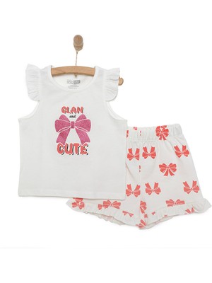 HelloBaby Basic Kız Fiyonk Baskılı Atlet-Şort Kız Bebek