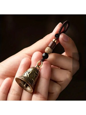 Vintage Pirinç Mantra Zili Anahtarlık