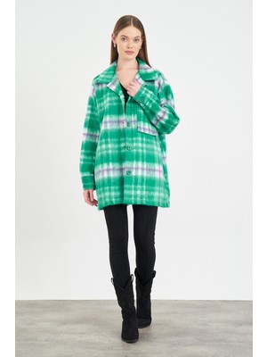 Cepli Düğmeli Ekose Ceket