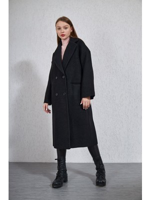 Kruvaze Fleto Cepli Kaşe Kaban