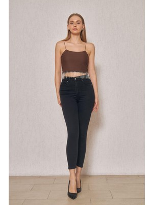 Taş Detaylı Crop Bluz