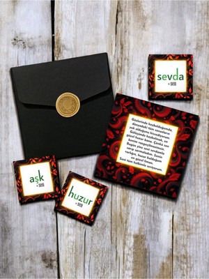 Hediye Kombini  Sevgiliye Lüks Mühürlü Zarfta Aşk Mektubu Anlamlı, Romantik  Hediye Kartları  Aşk Kartpostal 1MKTP1C