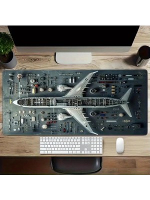 Sge Teknoloji 70X30 cm Uçak Maketi Kaydırmaz Taban Speed Yüzey Oyuncu Mouse Pad Gaming