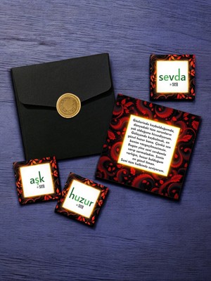 Hediye Kombini  Sevgiliye Lüks Mühürlü Zarfta Aşk Mektubu Anlamlı, Romantik  Hediye Kartları  Aşk Kartpostal 1MKTP1D