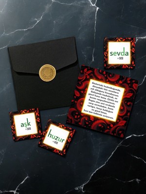 Hediye Kombini  Sevgiliye Lüks Mühürlü Zarfta Aşk Mektubu Anlamlı, Romantik  Hediye Kartları  Aşk Kartpostal 1MKTP1E