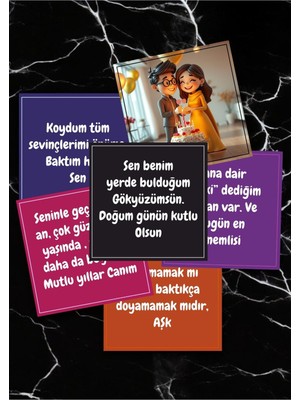 Hediye Kombini  Sevgiliye Doğum Günü Hediye Kartları Rengarenk Motto Kartı Post Atmak Için Notlar Kartpostal V2HPMK3