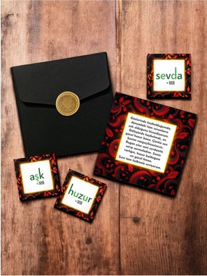 Hediye Kombini  Sevgiliye Lüks Mühürlü Zarfta Aşk Mektubu Anlamlı, Romantik  Hediye Kartları  Aşk Kartpostal 1MKTP1F