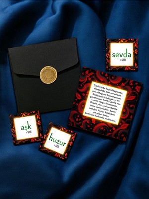 Hediye Kombini  Sevgiliye Lüks Mühürlü Zarfta Aşk Mektubu Anlamlı, Romantik  Hediye Kartları  Aşk Kartpostal 1MKTP1B