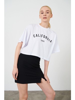 California Baskılı Kısa Süprem T-Shirt