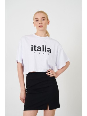 Italia Baskılı Kısa Süprem T-Shirt